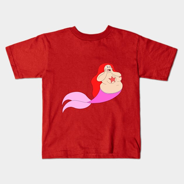 Fat Mermaid Kids T-Shirt by Julianhobbs21